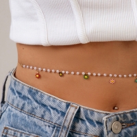 Портупея &laquo;Талия&raquo; цветы, цветная в золоте, 68 см + 25 см удлинитель