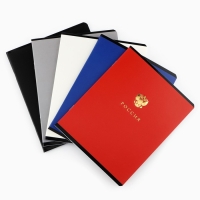 Тетрадь в клетку, 48 листов А5 на скрепке внутренний блок №1 МИКС &laquo;Патриотизм&raquo; тиснение, твин лак, уф лак