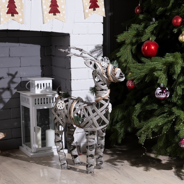 Светодиодная фигура «Серый олень» 44 × 65 × 15 см, металл, текстиль, батарейки ААх2 (не в комплекте), свечение тёплое белое Светодиодная фигура «Серый олень» 44 × 65 × 15 см, металл, текстиль, батарейки ААх2 (не в комплекте), свечение тёплое белое