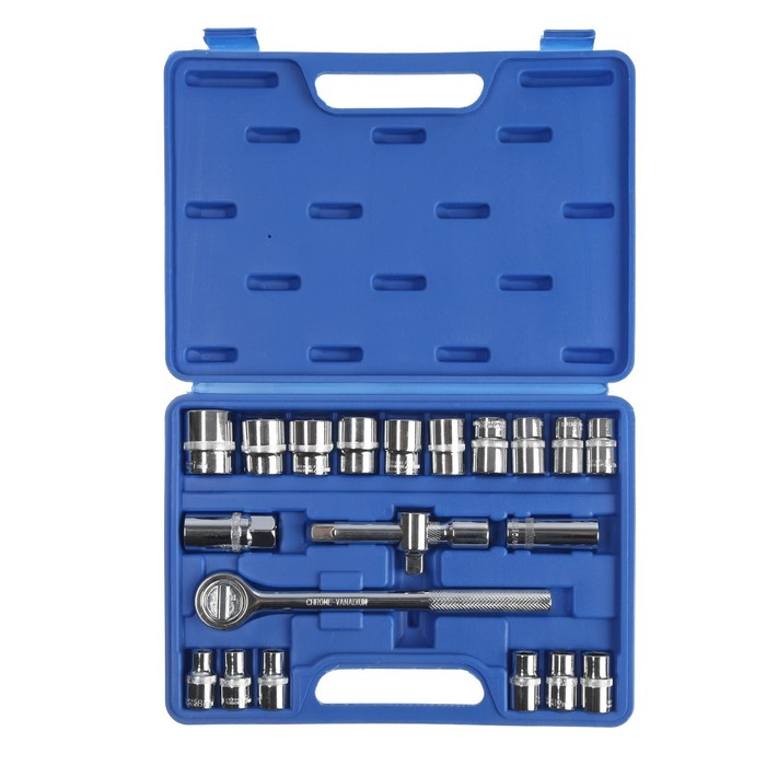 Набор инструментов в кейсе ТУНДРА, автомобильный, 1/2 Набор инструментов в кейсе ТУНДРА, автомобильный, 1/2", 21 предметов