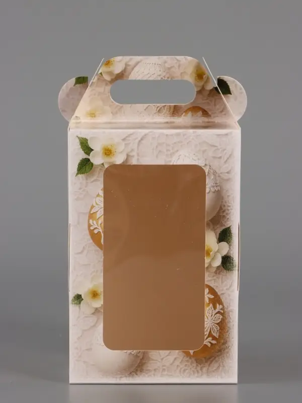 Пасхальная коробочка с окном и с ручкой 10 х 10 х 15 см