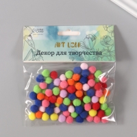 Декор для творчества "Помпончики. Яркие краски" d=1 см набор 100 шт