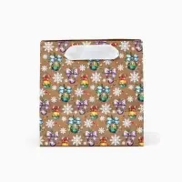 Пакет подарочный новогодний крафтовый квадратный &laquo;Ёлочка с подарками&raquo;, 14 х 14 х 9 см