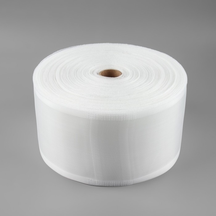 Шторная лента трубная, органза, 10 см, 50 &plusmn; 1 м, цвет прозрачный