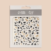 Наклейки для ногтей «Листопад», металлизированные, цвет золотистый/чёрный Наклейки для ногтей «Листопад», металлизированные, цвет золотистый/чёрный