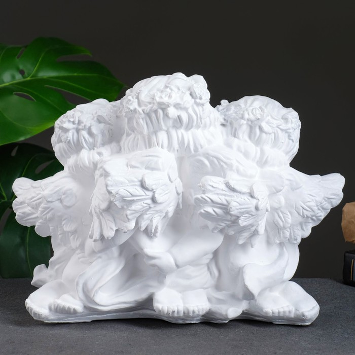 Фигурка гипс &laquo;Ангел тройной&raquo; белый 16&times;28&times;22 см