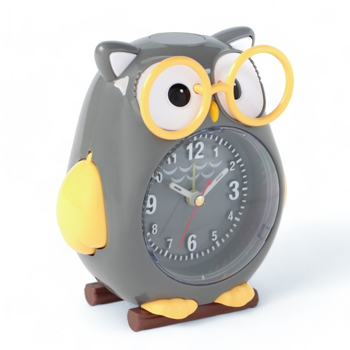 Часы - будильник настольные "Сова", дискретный ход, циферблат d-7.5 см, 13 х 11 см, 2AА