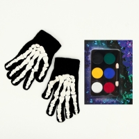 Карнавальный набор «Жуткий скелетик»: комбинезон, перчатки, грим, р. 104–116 см Карнавальный набор «Жуткий скелетик»: комбинезон, перчатки, грим, р. 104–116 см