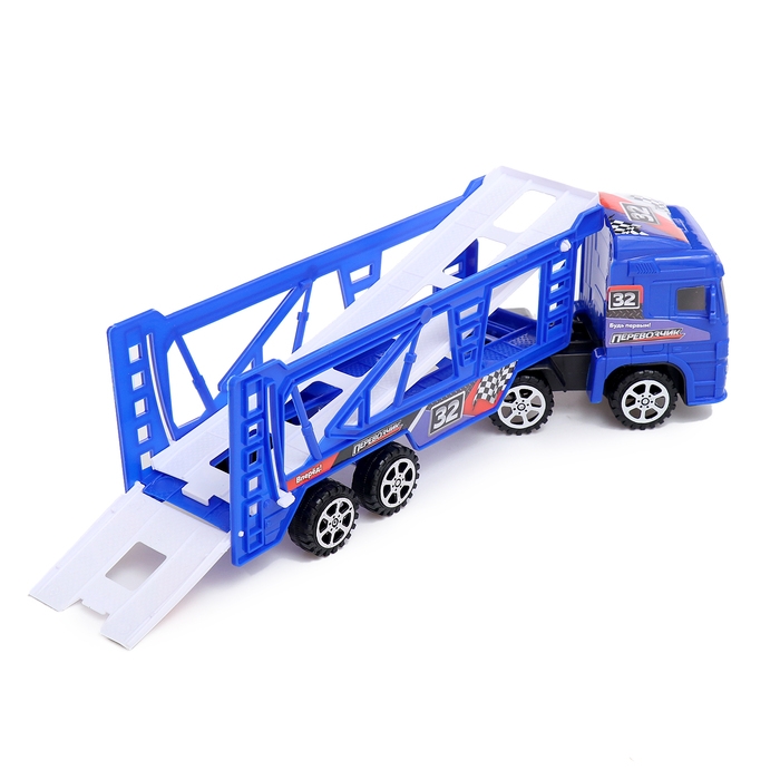 Грузовик &laquo;Автовоз&raquo;, инерционный, с 4 машинами, цвет синий