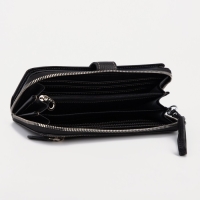 Портмоне мужское на молнии, для купюр, для карт, для монет, цвет чёрный Портмоне мужское на молнии, для купюр, для карт, для монет, цвет чёрный