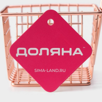 Корзинка для картофеля фри Доляна &laquo;Роял&raquo;, 10&times;10&times;7,5 см, крупная сетка, цвет розовое золото