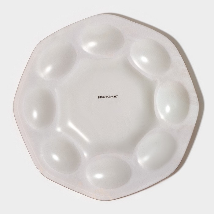 Подставка стеклянная для яиц Доляна &laquo;Со светлой Пасхой&raquo;, d=21 см, 8 ячеек