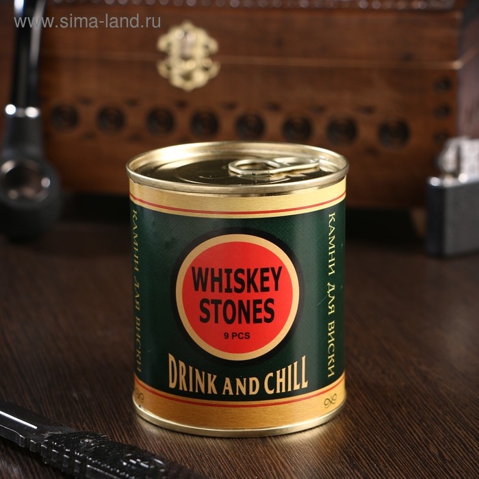 Набор камней для виски "Drink and chill", в консервной банке, 9 шт.