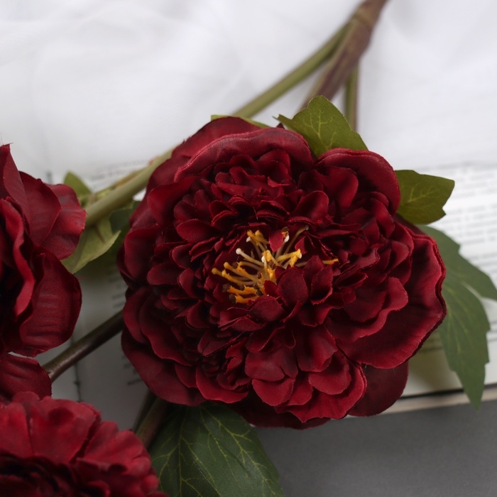 Цветы искусственные Цветы искусственные "Эустома Розанна" 70 см, бордовый