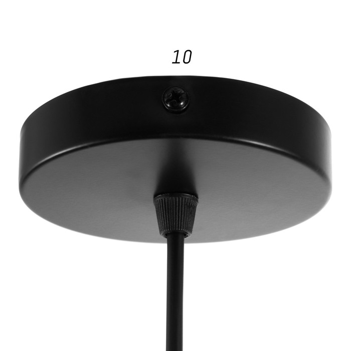 Люстра BayerLux &laquo;Баркас&raquo;, E27, 1&times;40 Вт, чёрная, подвес, 39&times;39&times;100 см