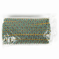 Тесьма &laquo;Зигзаг&raquo;, ширина 3,5 см., в рулоне 25 м., сине-голубо-золотая