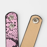 Браслет кожа &laquo;Сафари&raquo; питон, цвет чёрно-розовый, 22 см