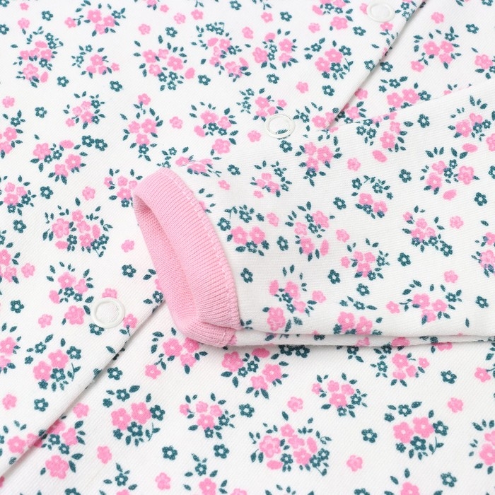 Комбинезон детский (3 шт.), цвет белый/розовый/светло-розовый, рост 74 см