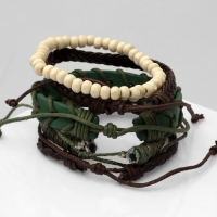 Браслет кожа &laquo;Робин гуд&raquo; плетение, цветной, d=7,5 см