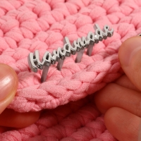 Декоративные элементы на прокол &laquo;Hand made&raquo;, 5,4 &times; 1 см, 10 шт, цвет серебряный