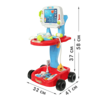 Игровой набор доктора в тележке &laquo;Лечим быстро&raquo;, 17 предметов