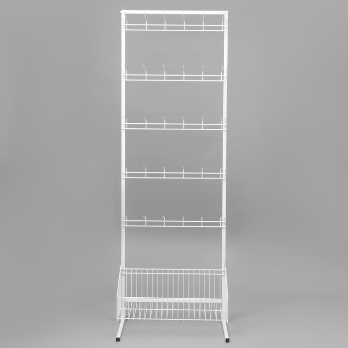 Стойка прикассовая, с крючками, 64&times;50&times;185 см, цвет белый