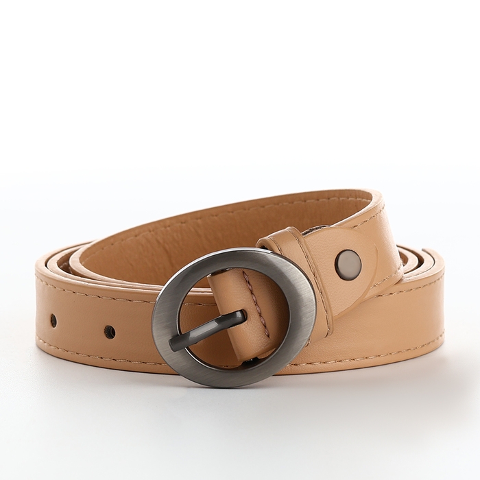 Ремень женский, ширина 2 см, пряжка металл, цвет бежевый