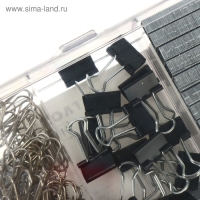 Набор канцелярский из 3-х предметов (скрепки 28 мм никелированные - 70 шт, зажимы для бумаг 15 мм - 15 шт, скобы для степлера №24/6 - 1200 шт.) Набор канцелярский из 3-х предметов (скрепки 28 мм никелированные - 70 шт, зажимы для бумаг 15 мм - 15 шт, скобы для степлера №24/6 - 1200 шт.)