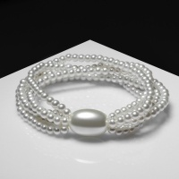 Браслет жемчуг «Империя», 5 нитей, бусины № 4, 14, цвет молочный Браслет жемчуг «Империя», 5 нитей, бусины № 4, 14, цвет молочный