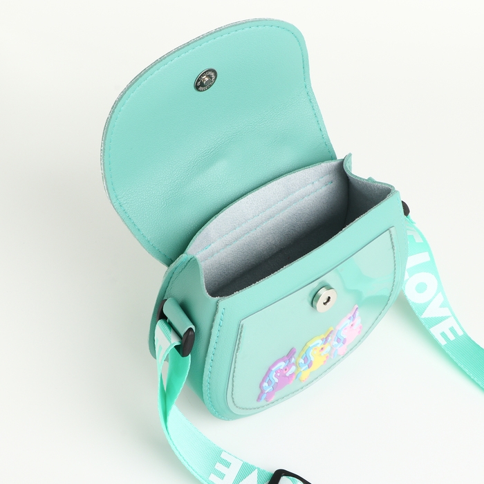 Сумка детская для девочки на клапане «Выбражулька», цвет зелёный Сумка детская для девочки на клапане «Выбражулька», цвет зелёный