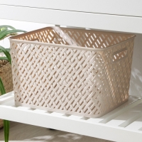 Корзина для хранения &laquo;Плетёнка&raquo;, 35&times;29&times;22.5 см, бежевая