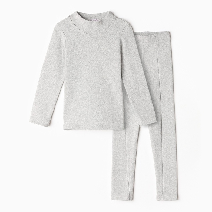 Термобелье для девочки (лонгслив, легинсы) цвет серый меланж, рост 146 Термобелье для девочки (лонгслив, легинсы) цвет серый меланж, рост 146
