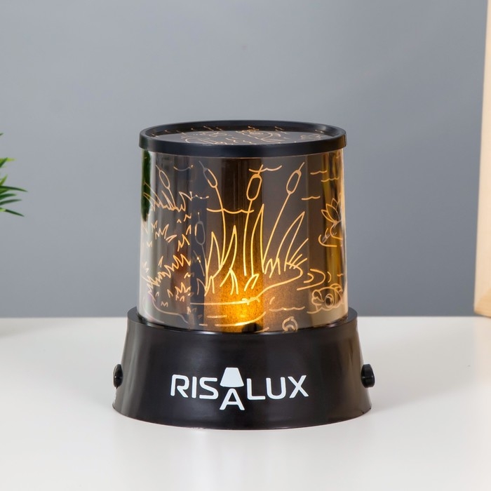 Ночник-проектор "Квакушки" LED USB/от батареек черный 10,8х10,8х11,5 см RISALUX