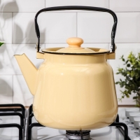 Чайник эмалированный, 3,5 л, без деколи, цвет бежевый Чайник эмалированный, 3,5 л, без деколи, цвет бежевый