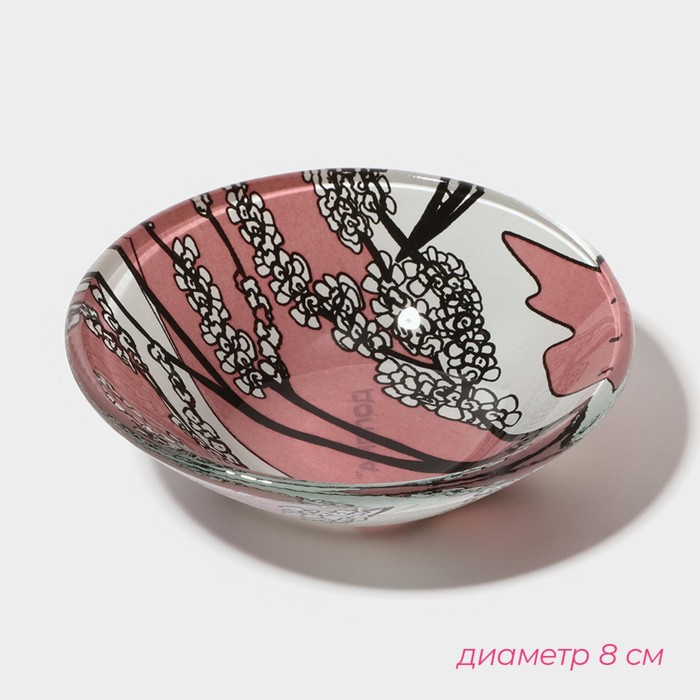 Набор для суши из стекла Доляна &laquo;Закат&raquo;, 3 предмета: соусники 8&times;2 см, 8&times;6 см, подставка 25&times;15&times;2 см