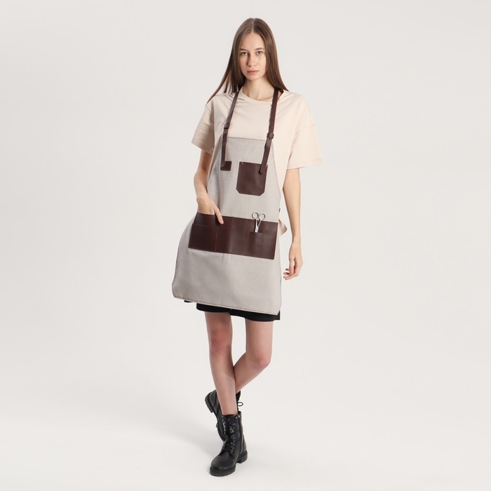 Фартук для мастера, цвет серый/коричневый Фартук для мастера, цвет серый/коричневый