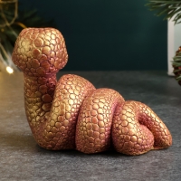 Новый год. Символ 2025. Фигура "Змейка спиралька" бордовый с позолотой, 4х7х4см