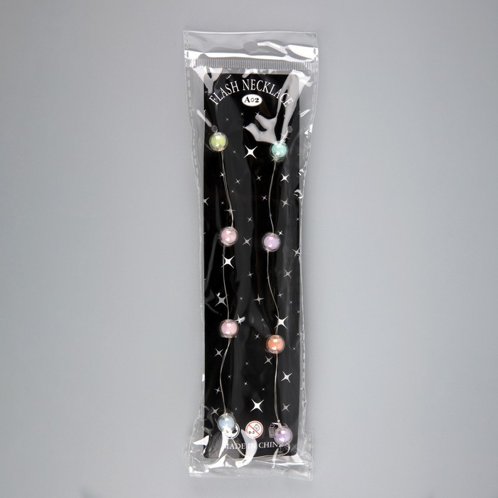 Светодиодные бусы Светодиодные бусы "Бусинки", 80 см, LED(1608)-16-4.6V, AG13x3 (в компл.), 3 режима, свечение тёплое белое