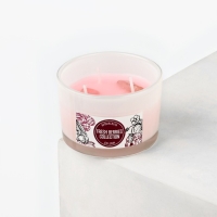 Свеча ароматическая в стекле &laquo;Fresh&raquo; с натуральными камнями: ягоды, 6,8 х 5 см.