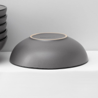 Набор тарелок кермических Доляна &laquo;Ваниль&raquo;, 18 предметов: 6 тарелок d=19 см, 6 тарелок d=27 см, 6 мисок d=19 см, цвет серый