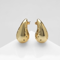 Серьги пластик «Капля» дутые, цвет золото Серьги пластик «Капля» дутые, цвет золото