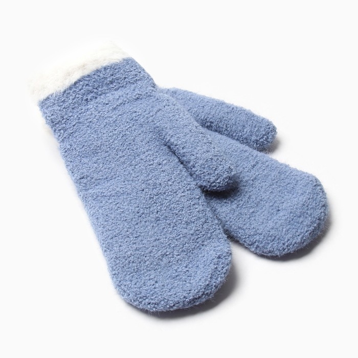 Варежки женские на иск.меху MINAKU опушка 22 см синий Варежки женские на иск.меху MINAKU опушка 22 см синий