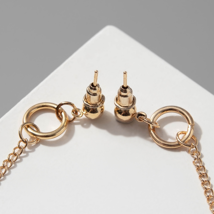 Серьги металл &laquo;Кольца с цепью&raquo;, цвет золото