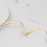 Лента бархатная, 6 мм, 18 &plusmn; 1 м, цвет молочный №04