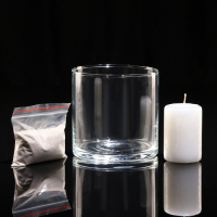 Ваза-подсвечник "Труба" с белой свечой, 10,7&times;10 см, 9 ч, цилиндр, стекло