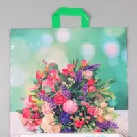 Пакет "Цветочная композиция", полиэтиленовый с петлевой ручкой, 45 х 45 + 3 см, 60 мкм