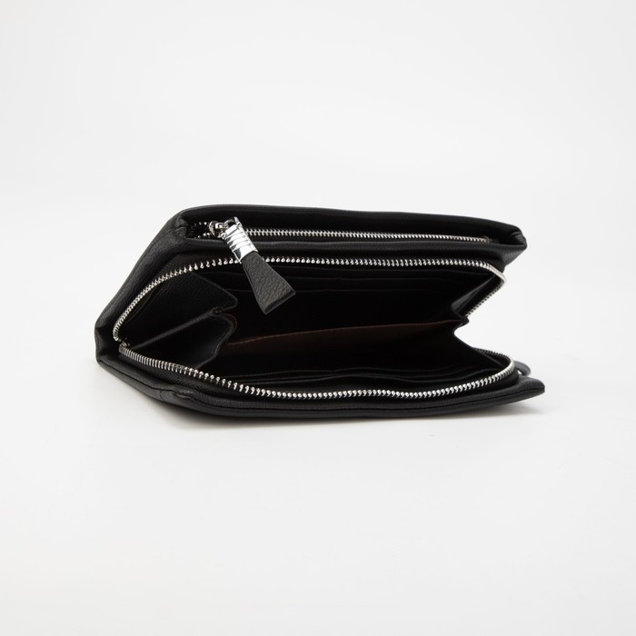 Кошелёк женский на молниях, цвет чёрный