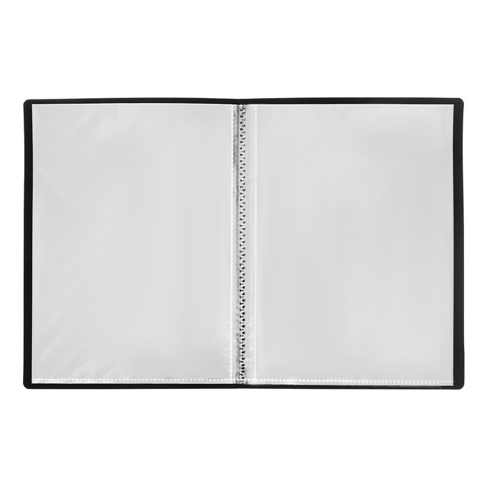 Папка с 20 вкладышами А5, 500 мкм, Calligrata, текстура "песок", черная