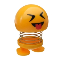 Смайл на пружинке, на панель в авто, язык, желтый Смайл на пружинке, на панель в авто, язык, желтый