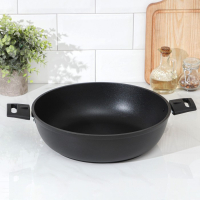 Сковорода &laquo;Традиция&raquo;, d=30 см, h=8,5 см, съёмные ручки, антипригарное покрытие, цвет чёрный